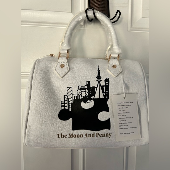 The Moon and Penny Handbags - White Satchel Bag